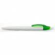 Белая пластиковая ручка с цветным клипом 